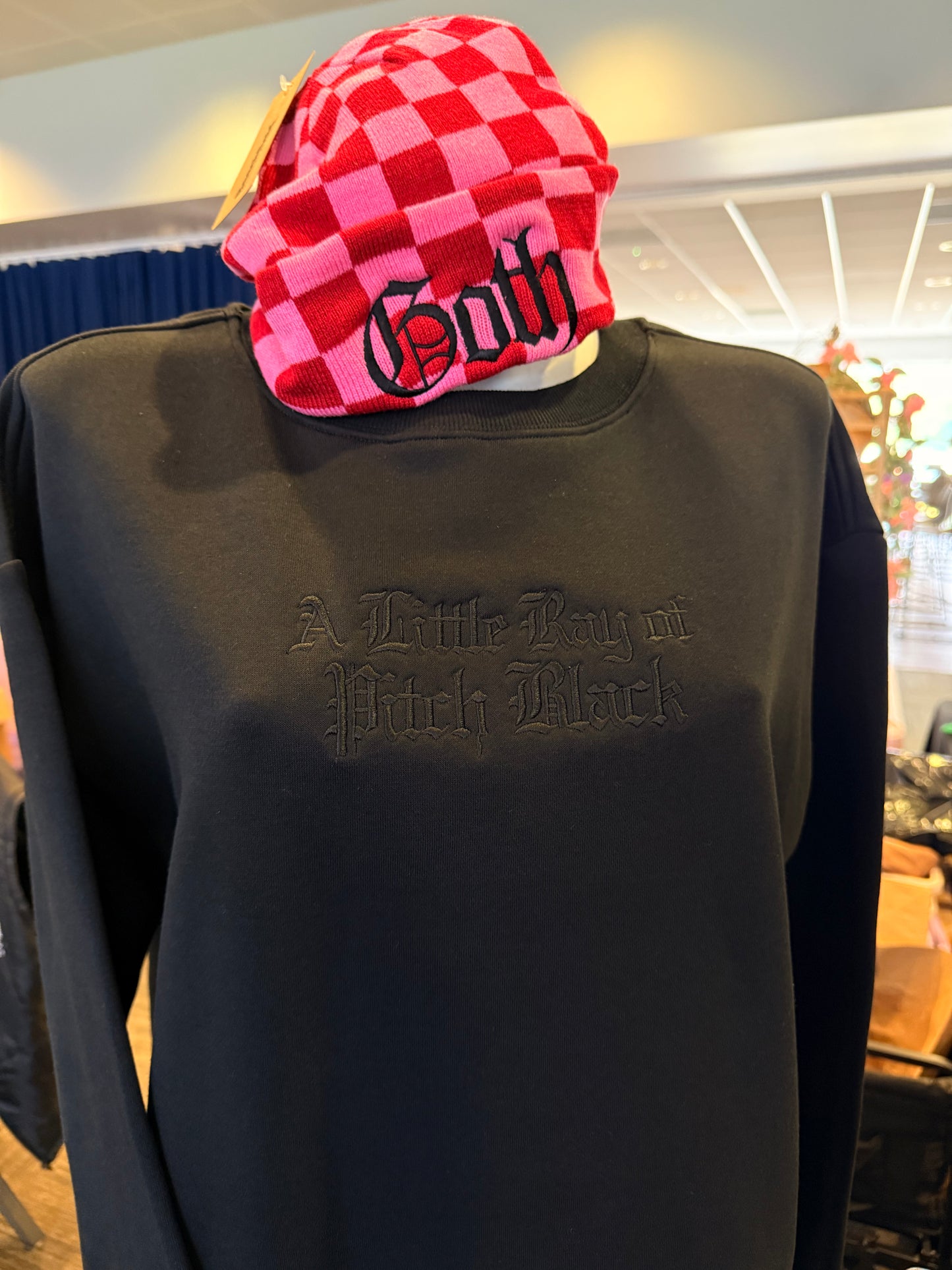 Gothic Checkerboard Embroidered Beanie