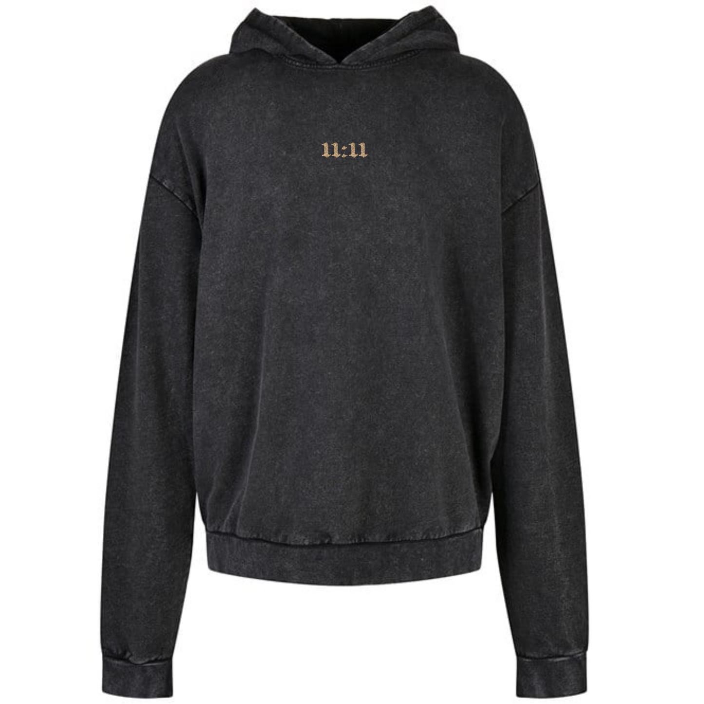 11:11 Angel Number Spiritual Embroidered Acid Wash Oversized Unisex Hoodie