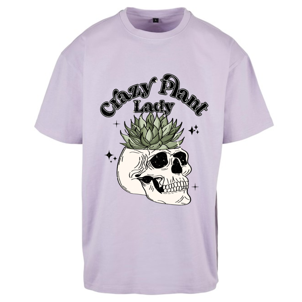 Crazy Plant Lady Skull Planter Oversized T-shirt