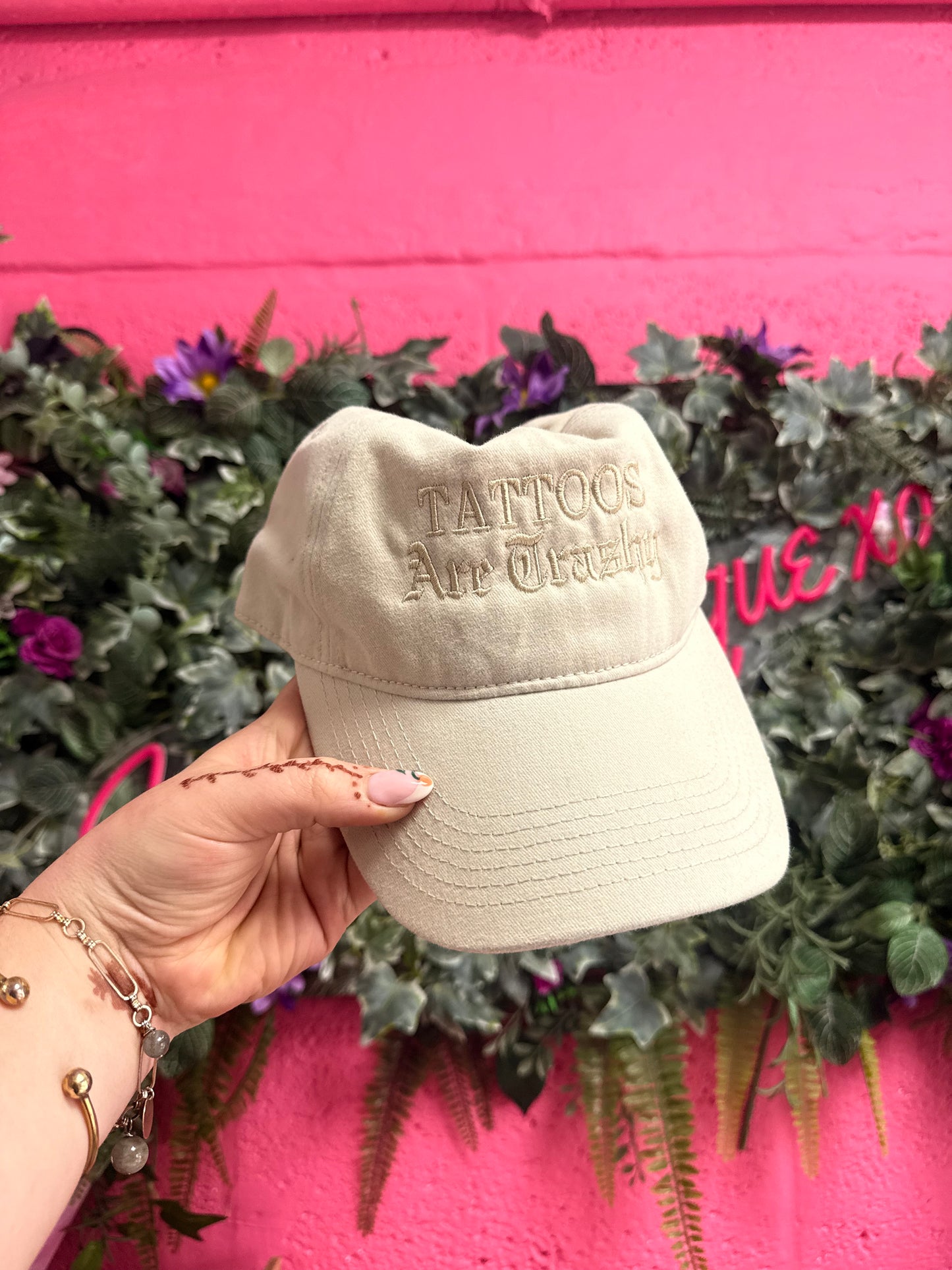 Tattoos Are Trashy Embroidered Cap