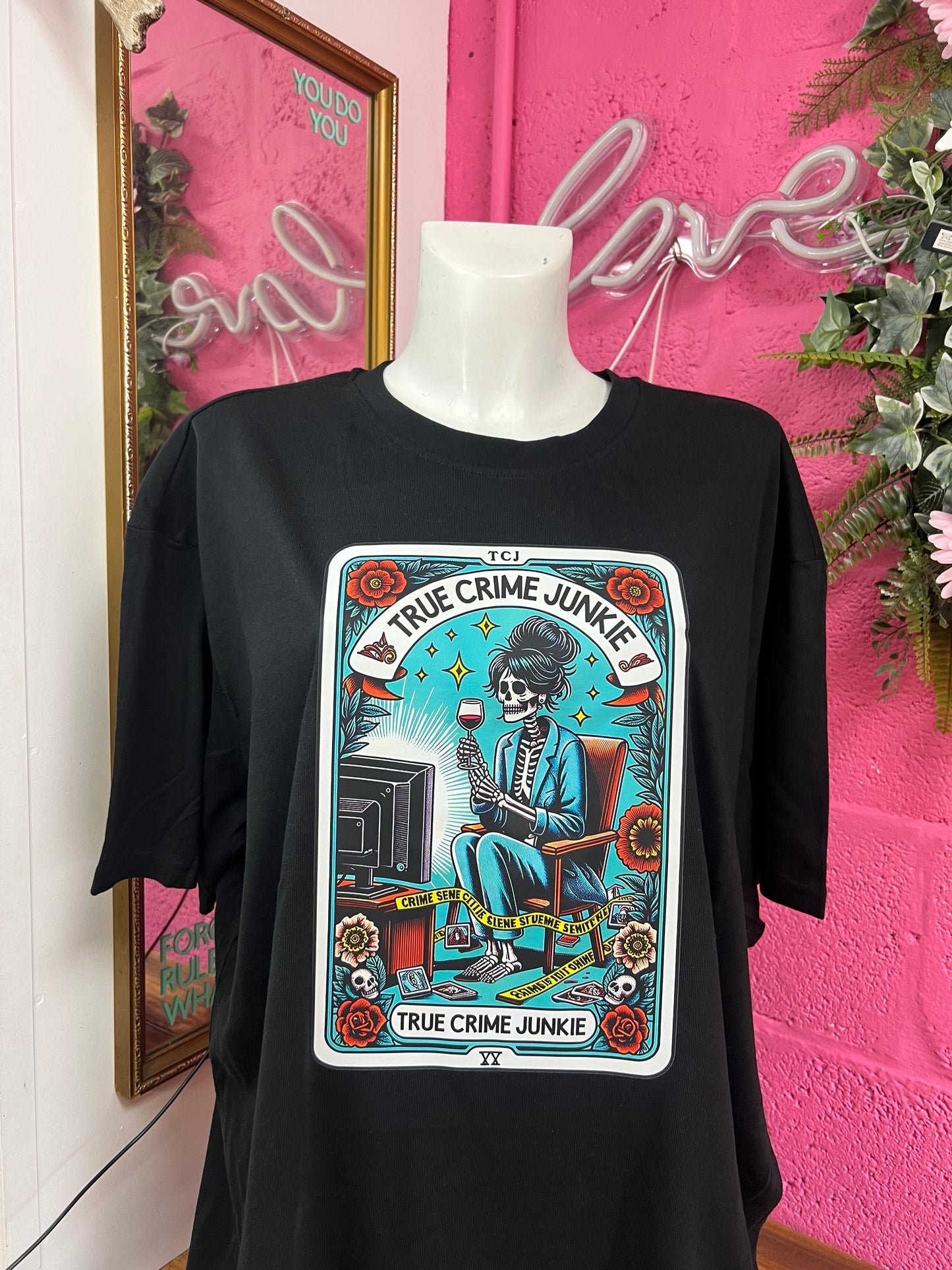 True Crime Junkie Tarot Oversized T-shirt
