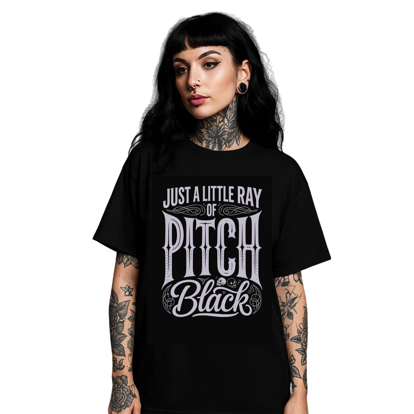 Just a Little Ray of Pitch Black Oversized Short Sleeve T-shirt