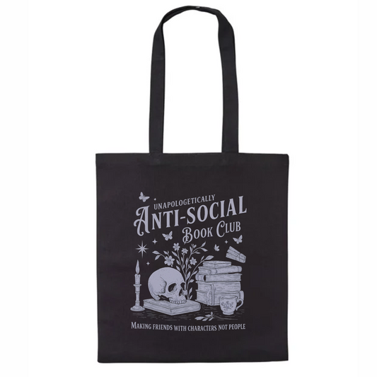 Anti-Social Book Club Black Tote Bag