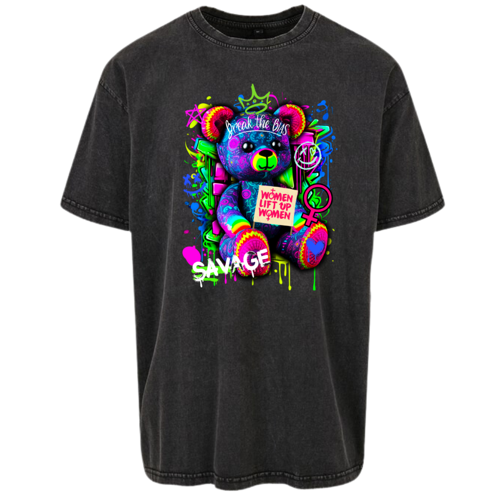 Break The Bias Oversized Acid Wash T-shirt
