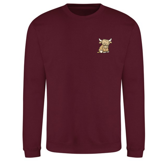 Highland Cow Embroidered Unisex Jumper