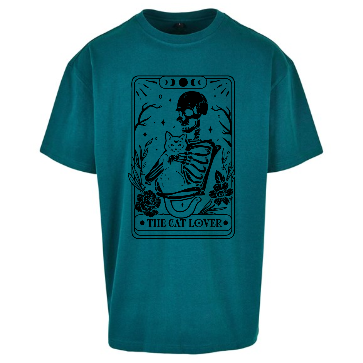 The Cat Lover Tarot Skull Premium Oversized Short Sleeve T-shirt
