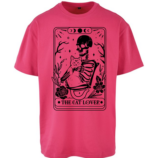 The Cat Lover Tarot Skull Premium Oversized Short Sleeve T-shirt
