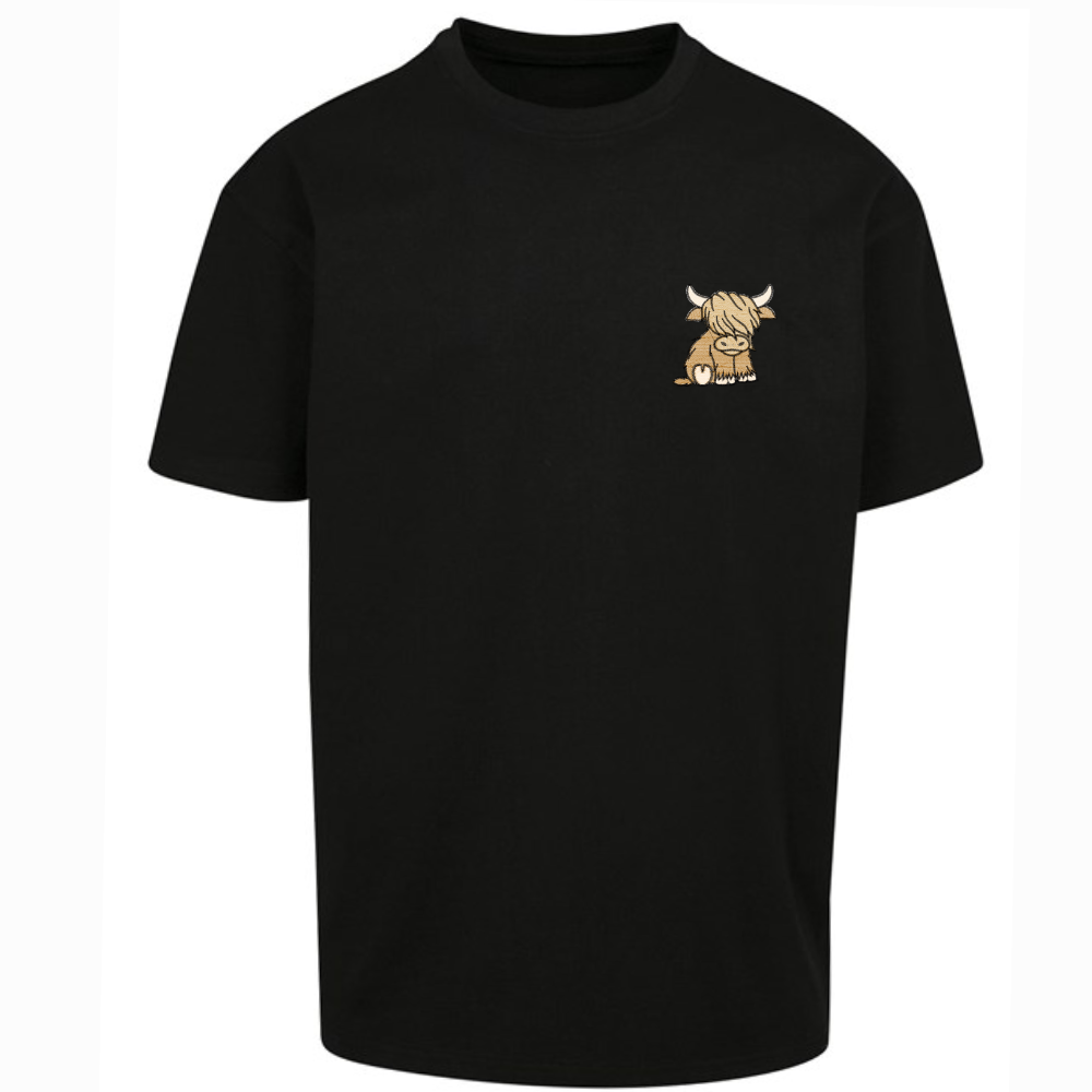 Highland Cow Embroidered Oversized T-shirt