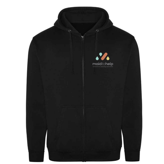 Maid To Help Staff Uniform - Black Zip up Hoodie