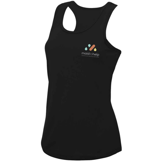 Maid To Help Staff Uniform - Black Ladies Vest Dry Fit