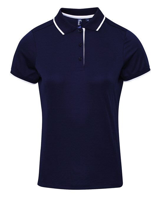 Ladies Sports Polo Shirt Navy White Trim Size 2xl size 18 (3)