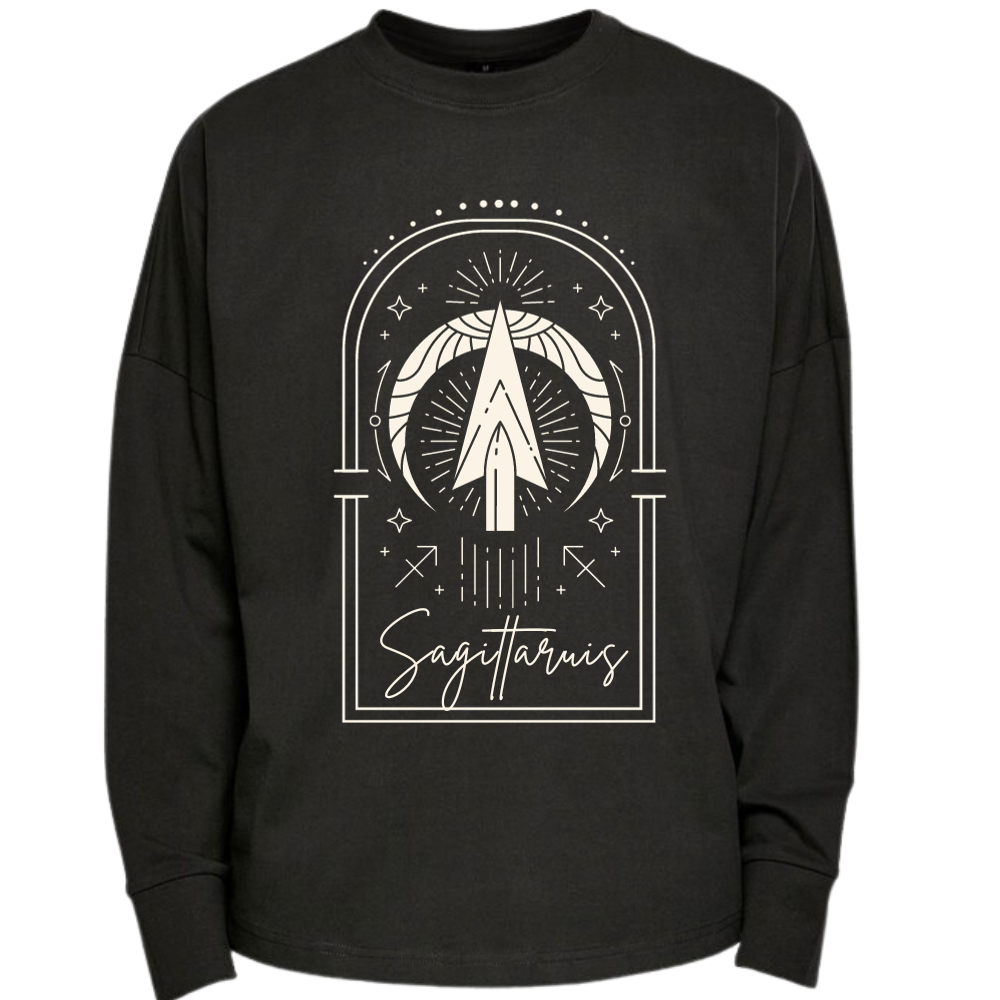 Sagittarius Zodiac Long Sleeve Premium Oversized T-shirt