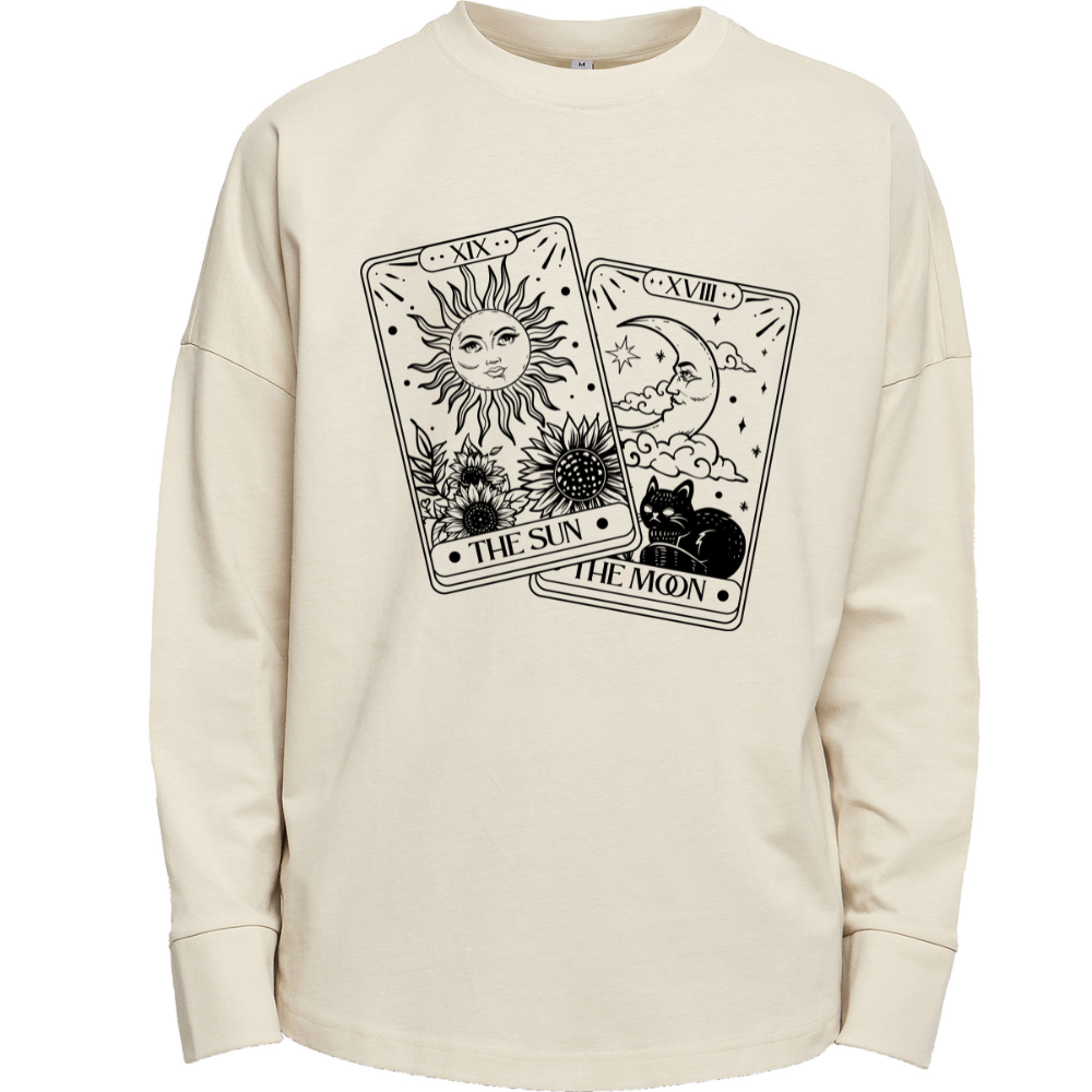 The Sun & Moon Tarot Long Sleeve Premium Oversized T-shirt