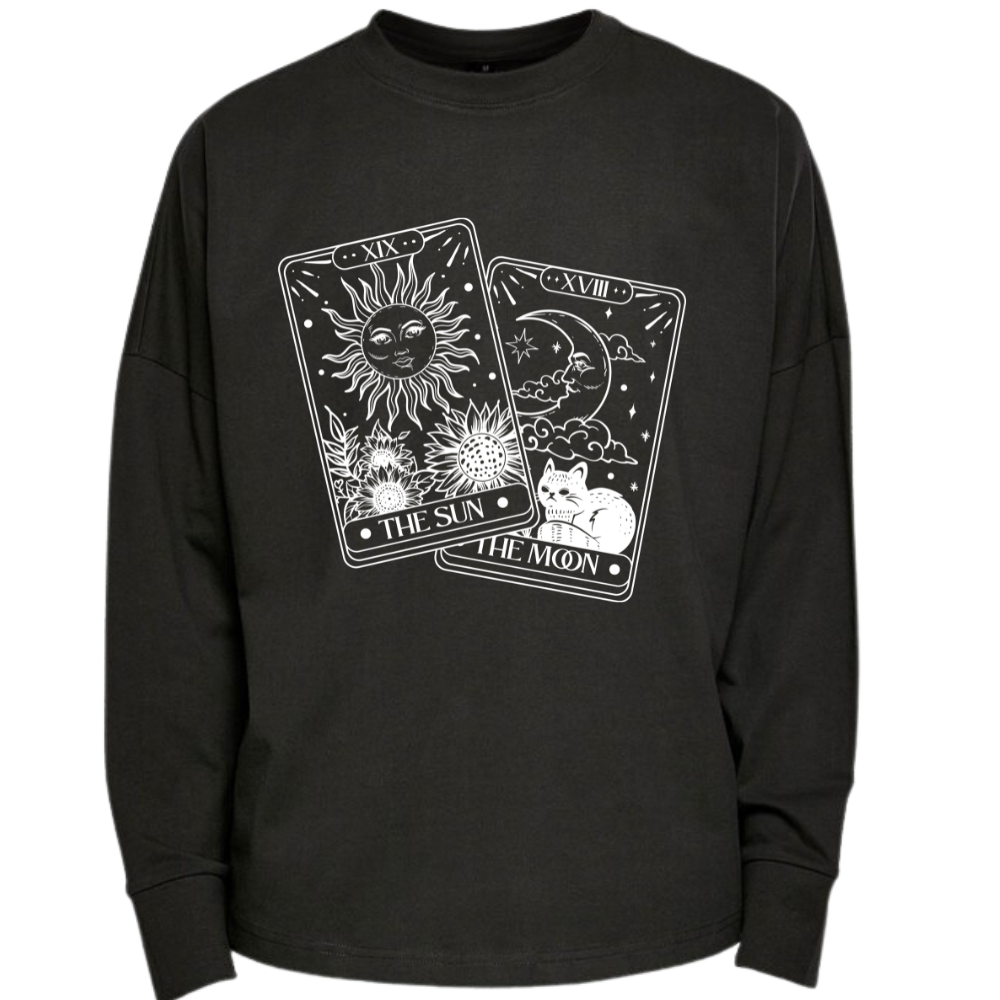 The Sun & Moon Tarot Long Sleeve Premium Oversized T-shirt