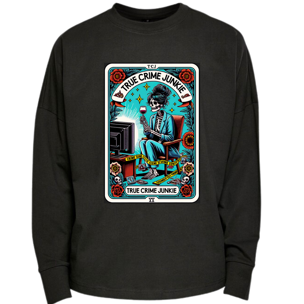 True Crime Junkie Long Sleeve Premium Oversized T-shirt