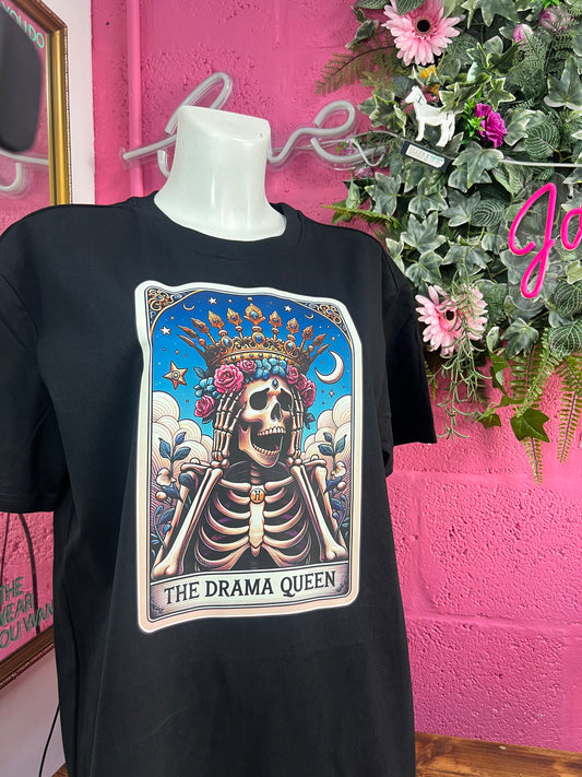 The Drama Queen Skeleton Tarot Oversized T-shirt