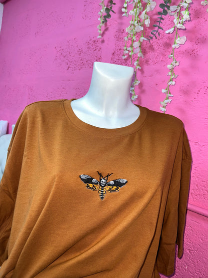 Death's Head Moth Embroidered Oversized T-shirt