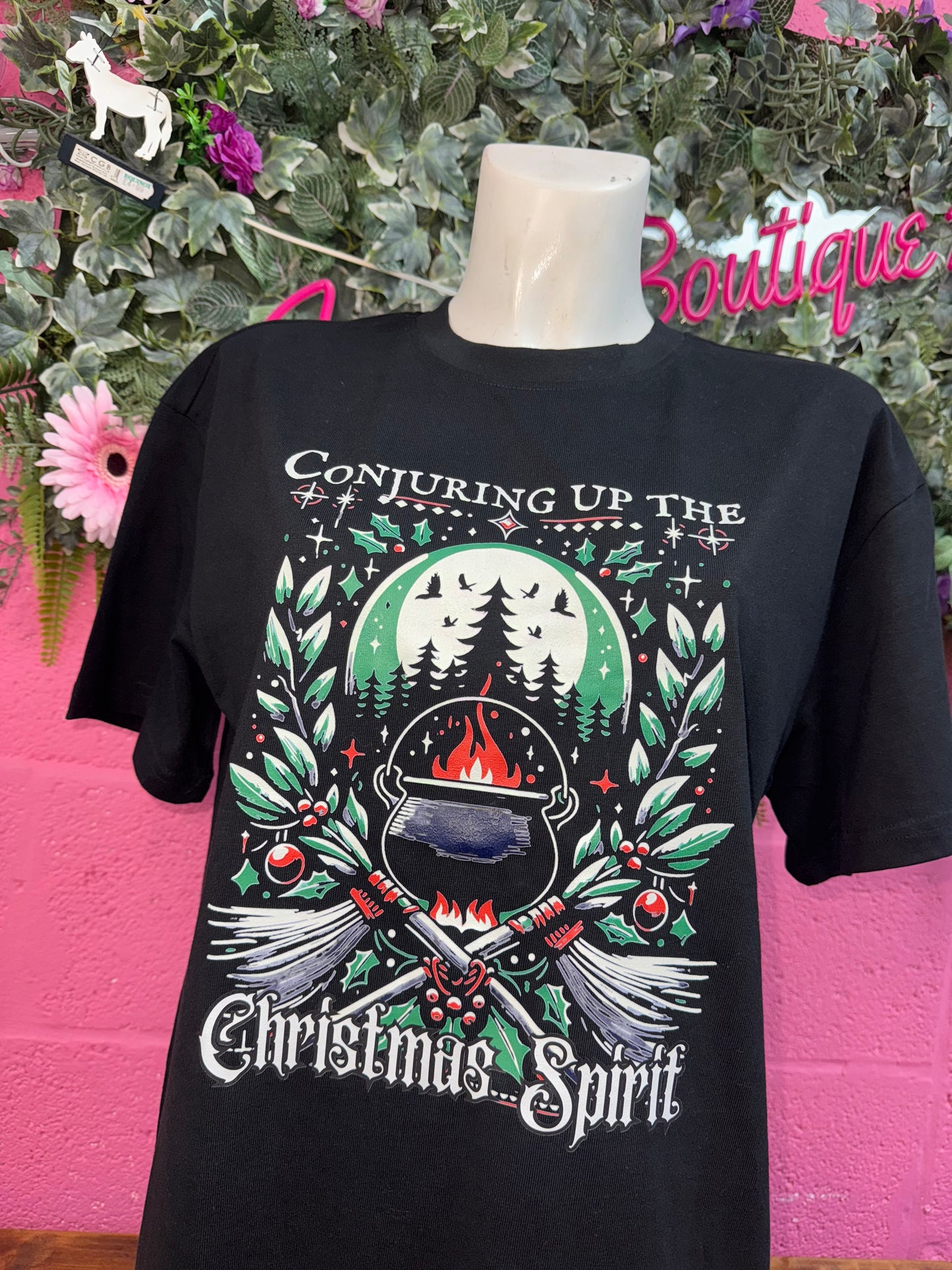 Conjuring up the Christmas Spirit Oversized Unisex Premium T-shirt