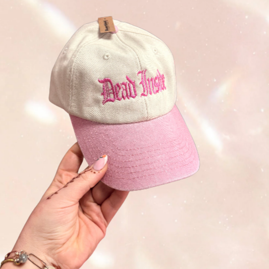 Dead Inside Gothic Text Embroidered Cap