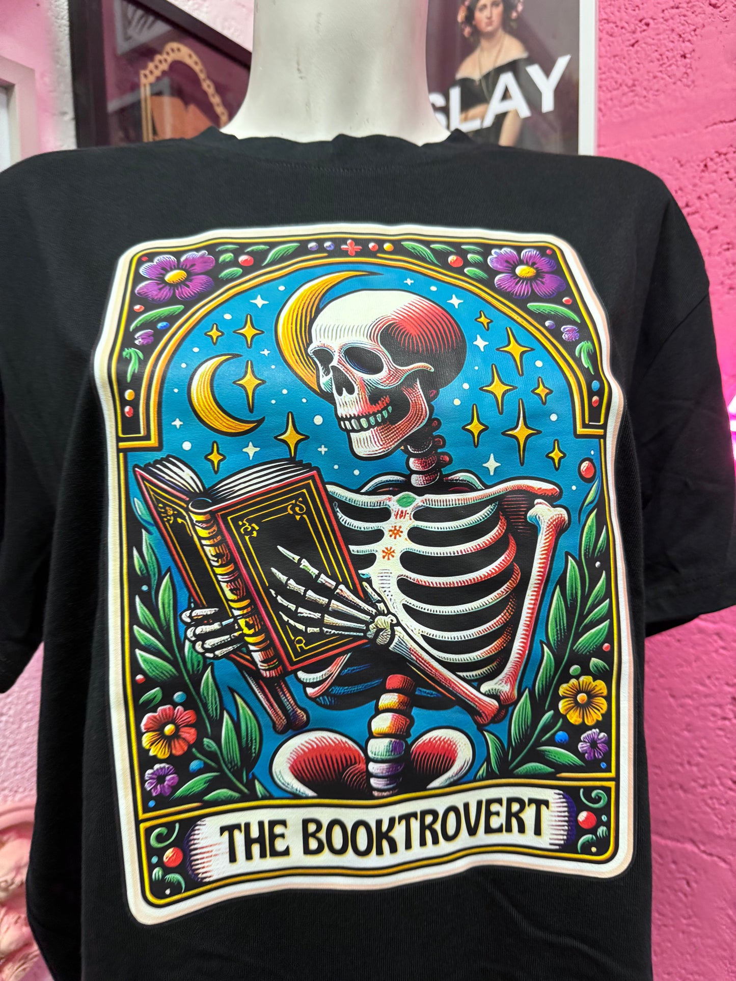 Booktrovert Tarot Black Oversized T-shirt SALE Ready to Ship