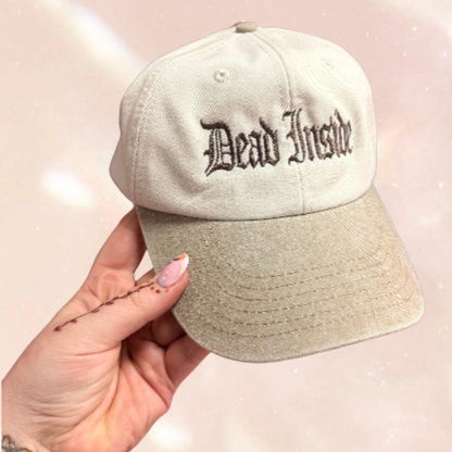 Dead Inside Gothic Text Embroidered Cap