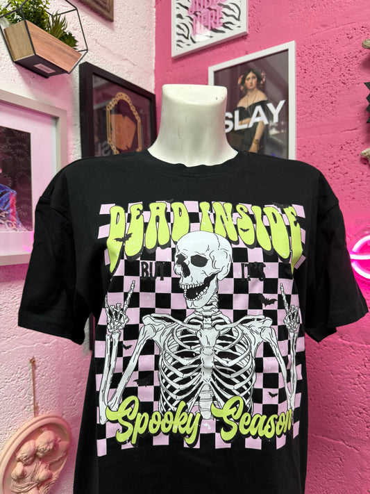 Dead inside but its spooky season black Oversized T-shirt SALE Ready to Ship