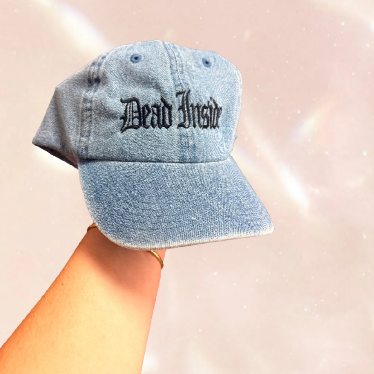 Dead Inside Gothic Text Embroidered Cap