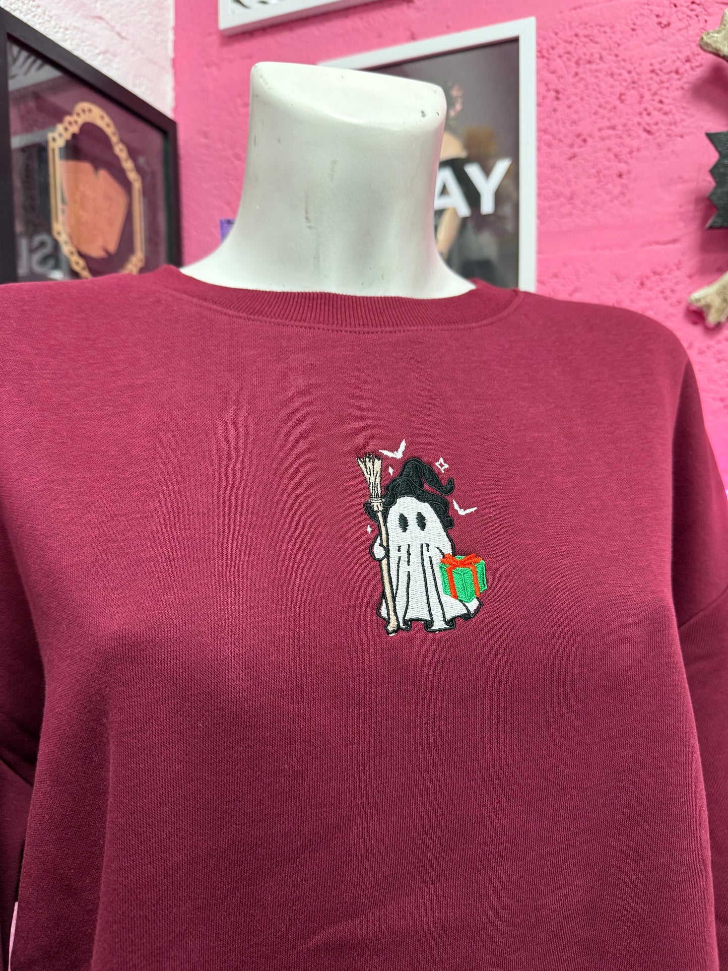 Christmas Witch embroidered Jumper SALE Ready to Ship