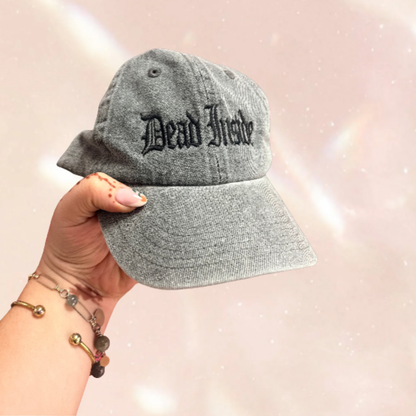 Dead Inside Gothic Text Embroidered Cap