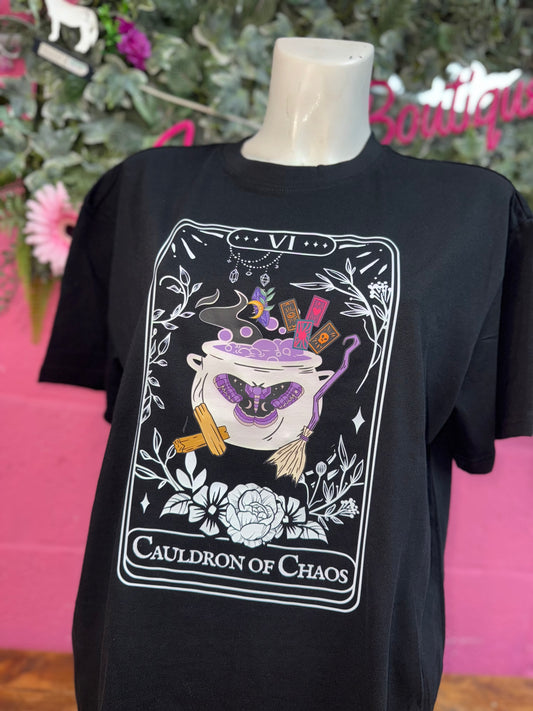 Cauldron of Chaos Tarot Oversized Unisex Premium T-shirt