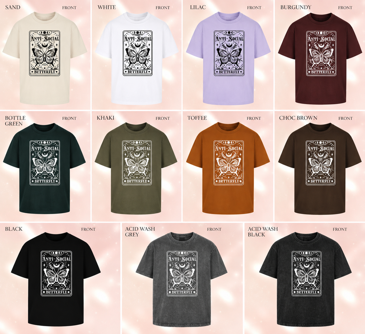 The Anti-Social Butterfly Tarot Oversized T-shirt