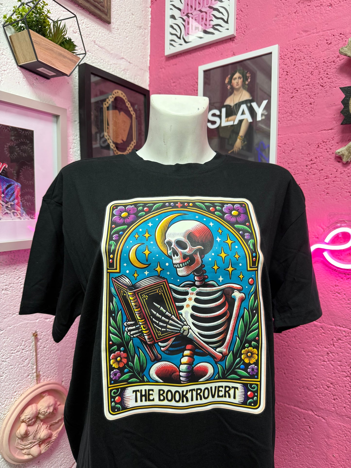 Booktrovert Tarot Black Oversized T-shirt SALE Ready to Ship