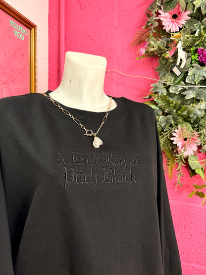 A Little Ray of Pitch Black Sweater | Loose Fit Unisex Goth Jumper