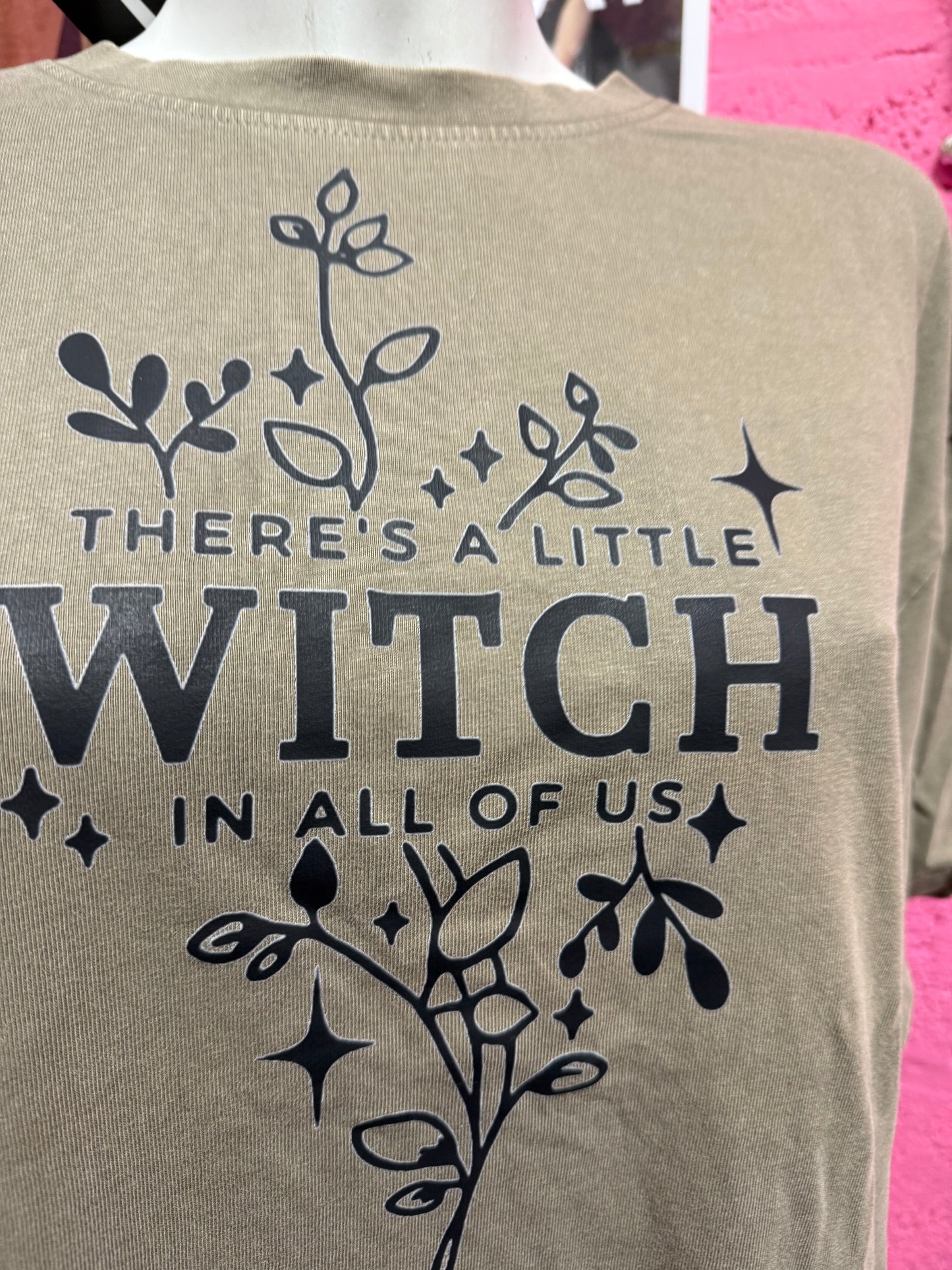 Acid Wash Khaki Little Witch in All of us Oversized T-shirt SALE Ready to Ship