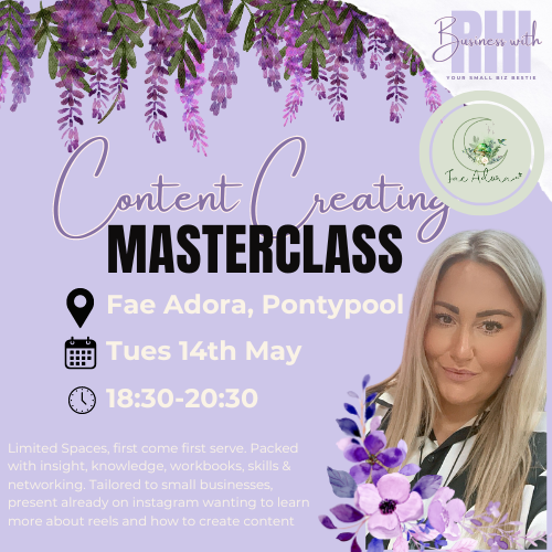 2 Hour Group Instagram Content Creating Masterclass - 14th May Pontypool