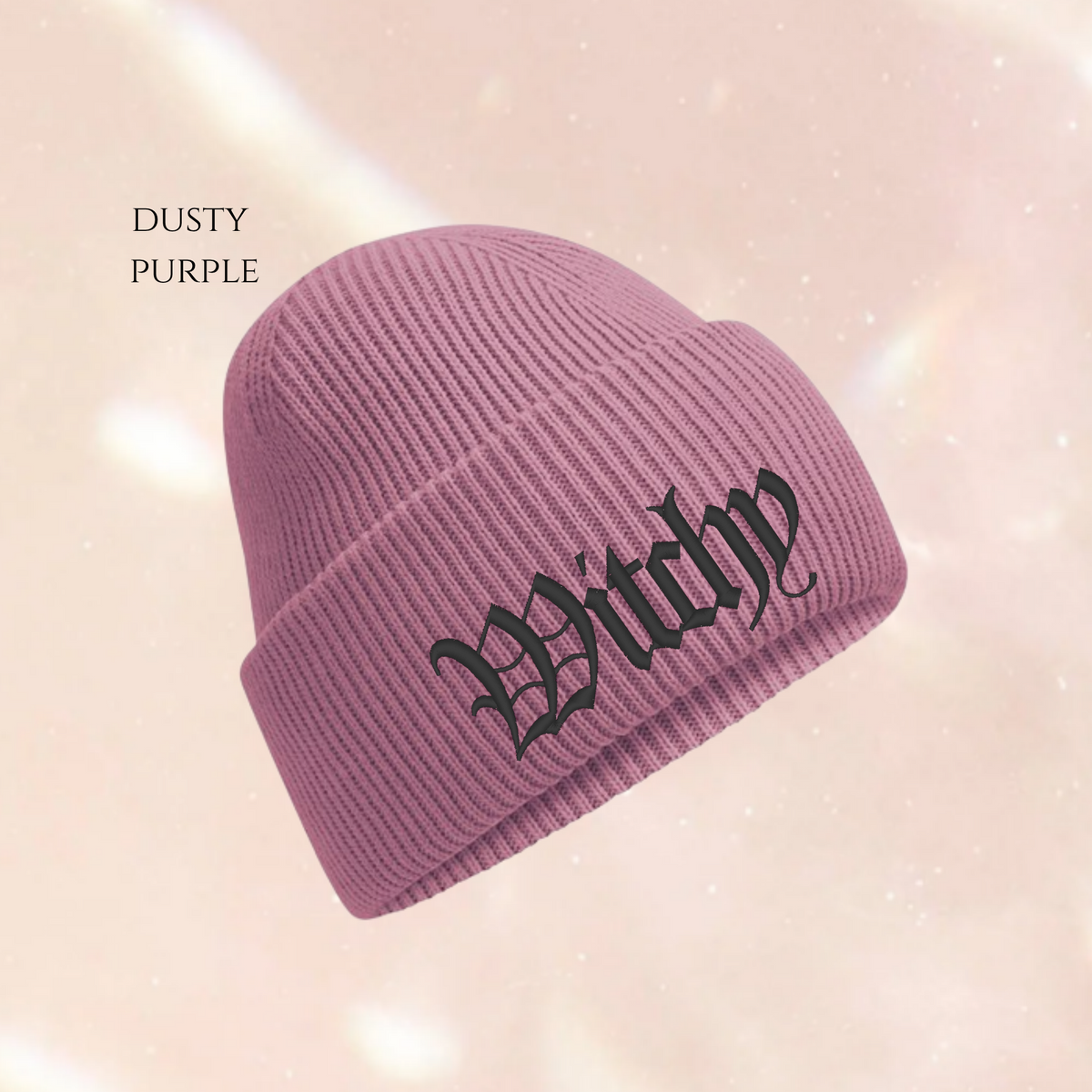 Gothic TEXT (Multiple Options) Block Colour Embroidered Beanie