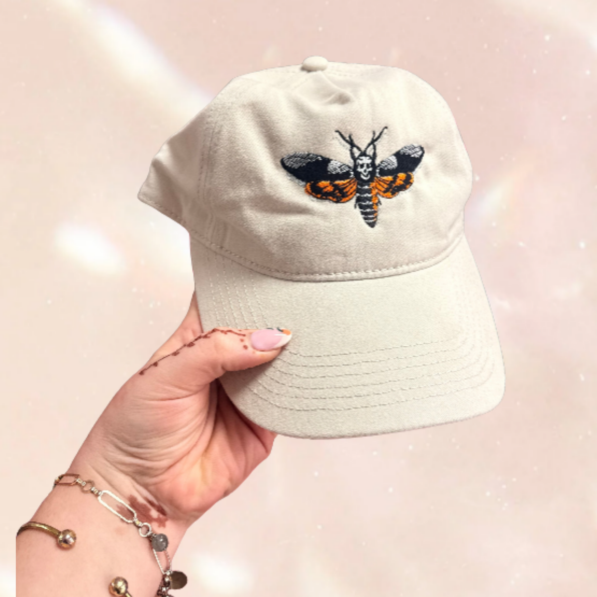 Deaths Head Moth Alternative Embroidered Cap