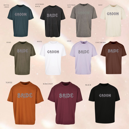 BRIDE | GROOM Alternative Text Oversized Short Sleeve T-shirt