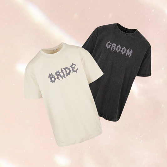 BRIDE | GROOM Alternative Text Oversized Short Sleeve T-shirt