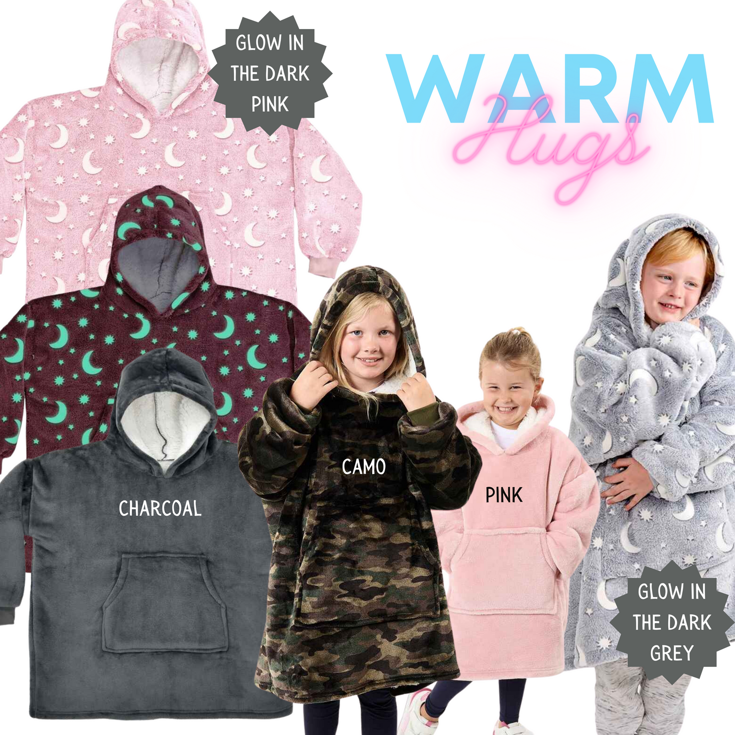 Embroidered Oversized Kids Blanket Hoodie