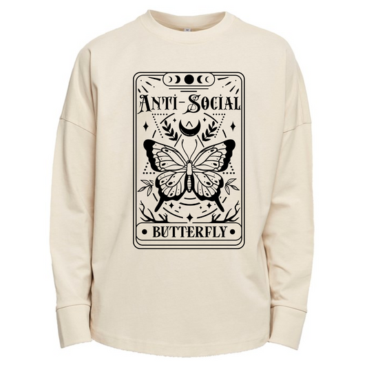 The Anti-Social Butterfly Tarot Premium Oversized Long Sleeve T-shirt
