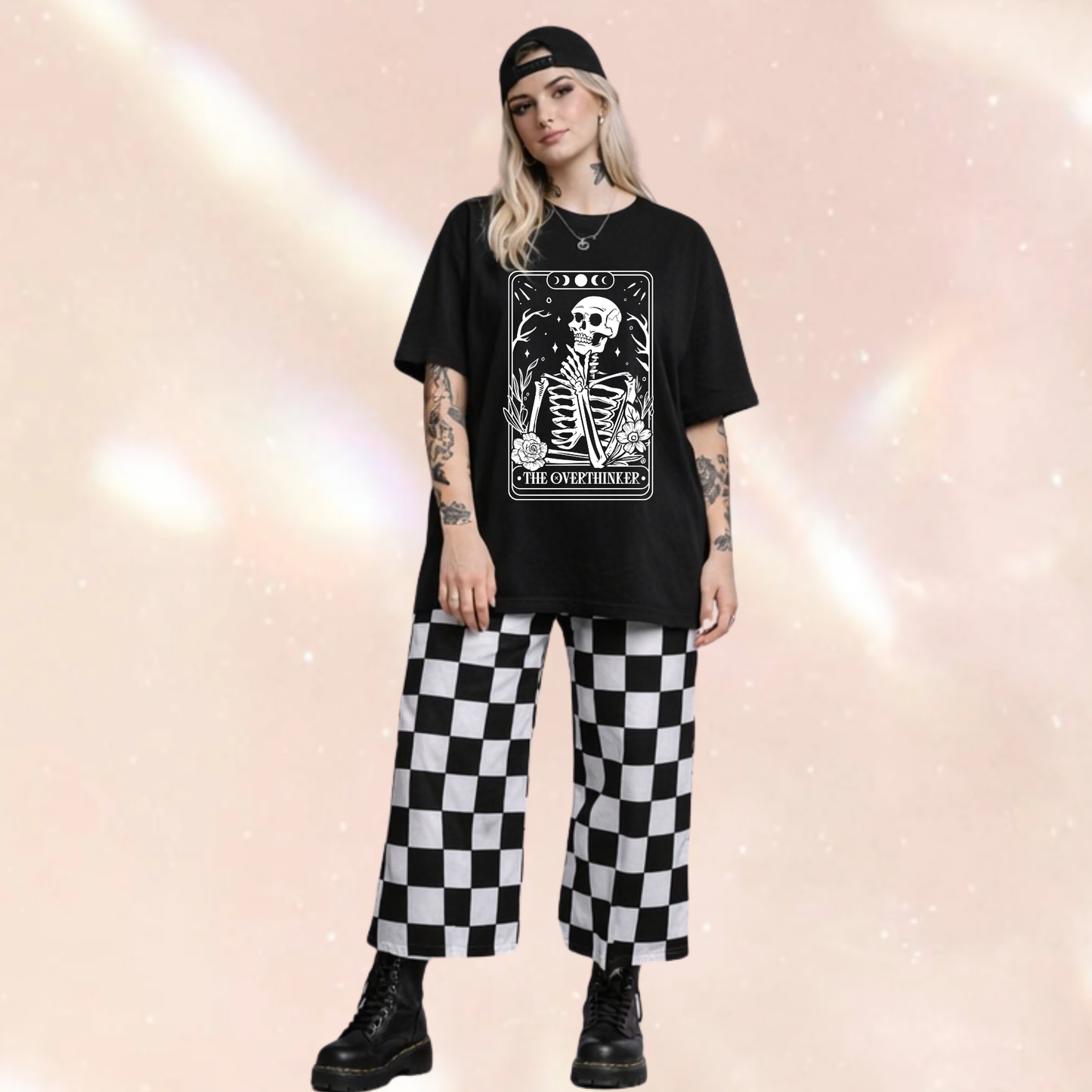 The Overthinker Skull Tarot Oversized T-shirt