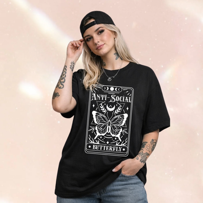 The Anti-Social Butterfly Tarot Oversized T-shirt
