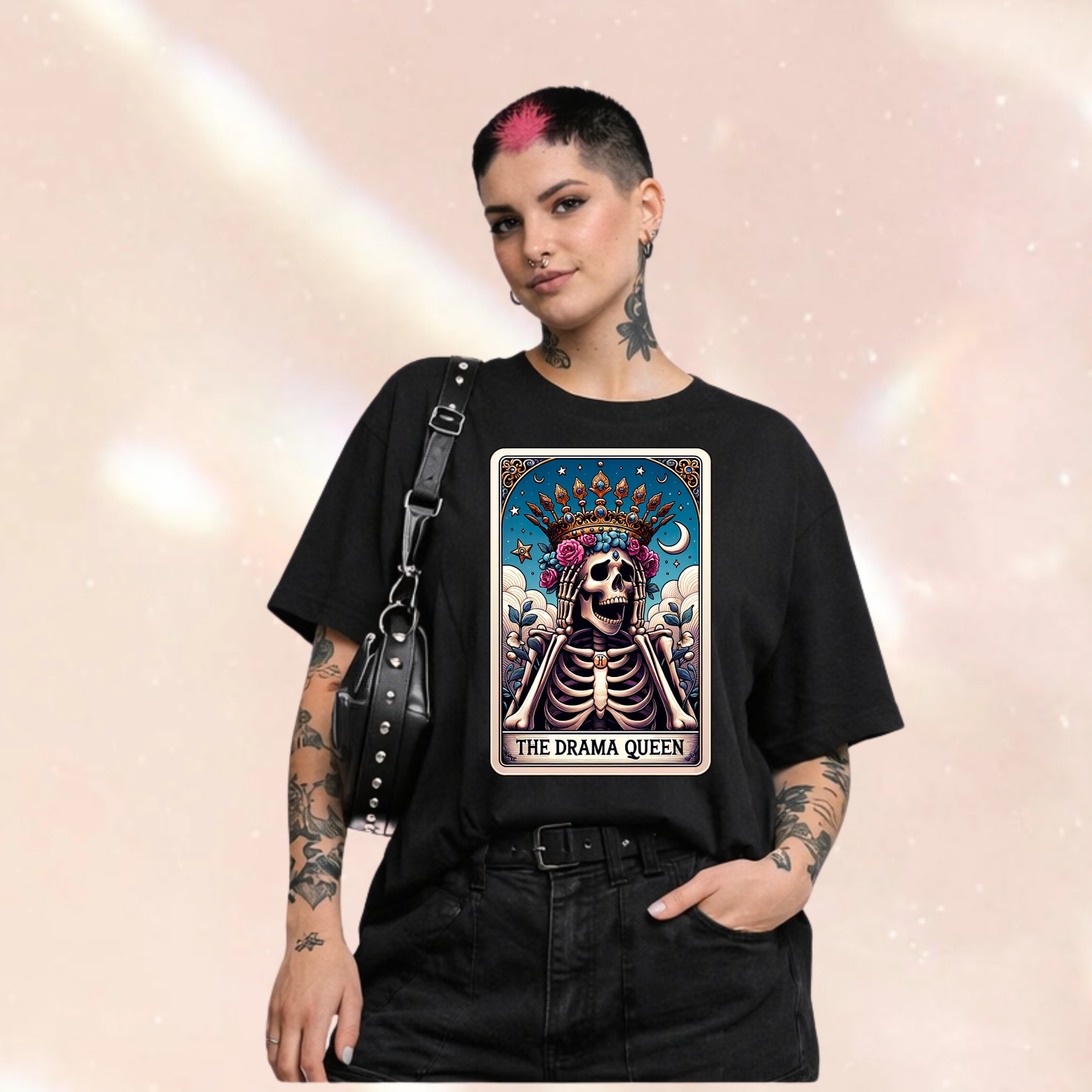The Drama Queen Skeleton Tarot Oversized T-shirt
