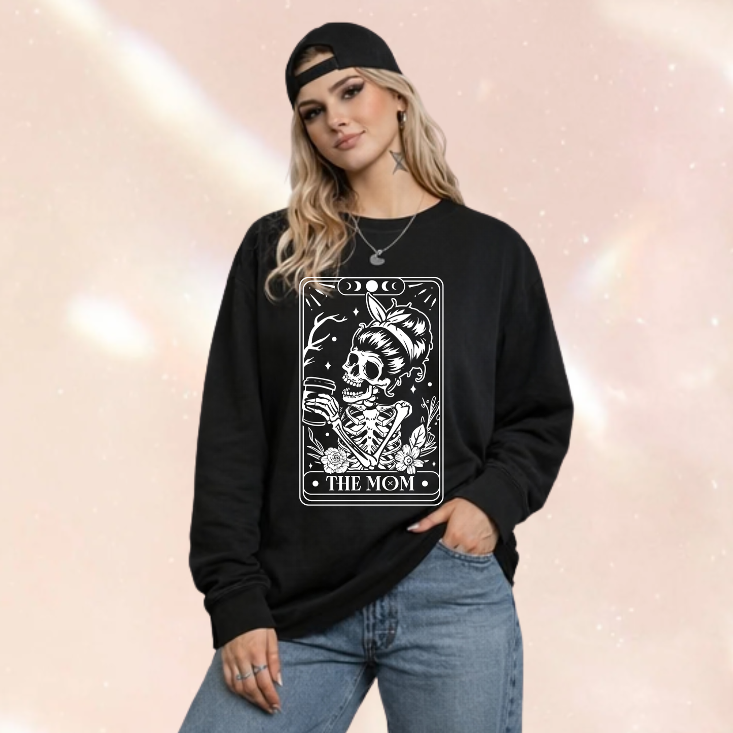 The Mom Skull Tarot Premium Oversized Long Sleeve T-shirt