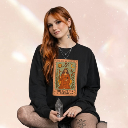 Empress Energy Tarot Premium Oversized Long Sleeve Black T-shirt
