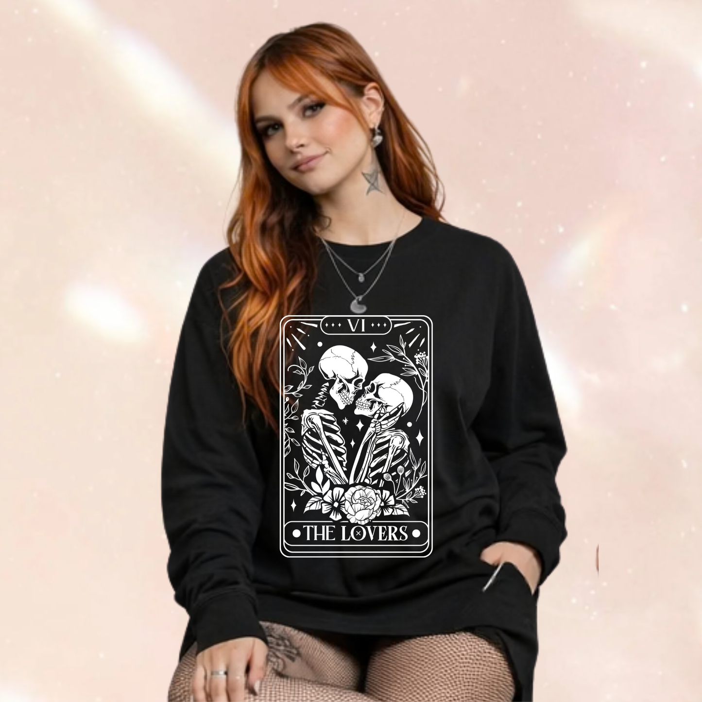 The Lovers Tarot Long Sleeve Premium Oversized T-shirt
