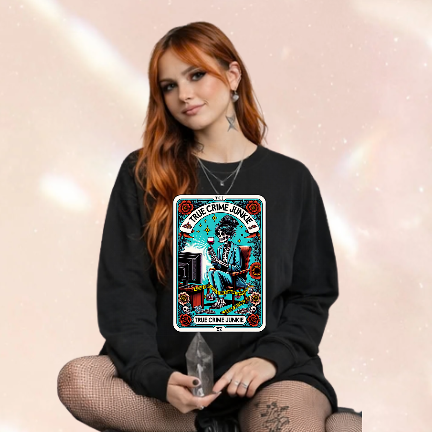 True Crime Junkie Long Sleeve Premium Oversized T-shirt