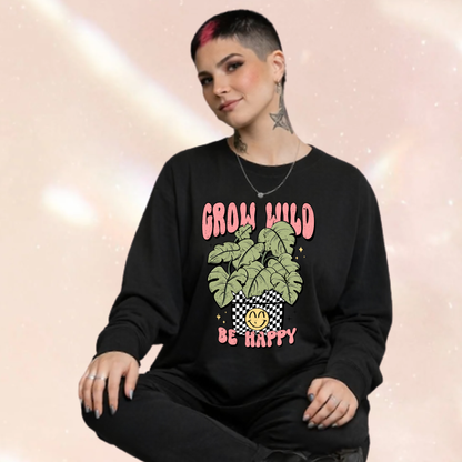 Grow Wild Monstera Plant Premium Oversized Long Sleeve T-shirt