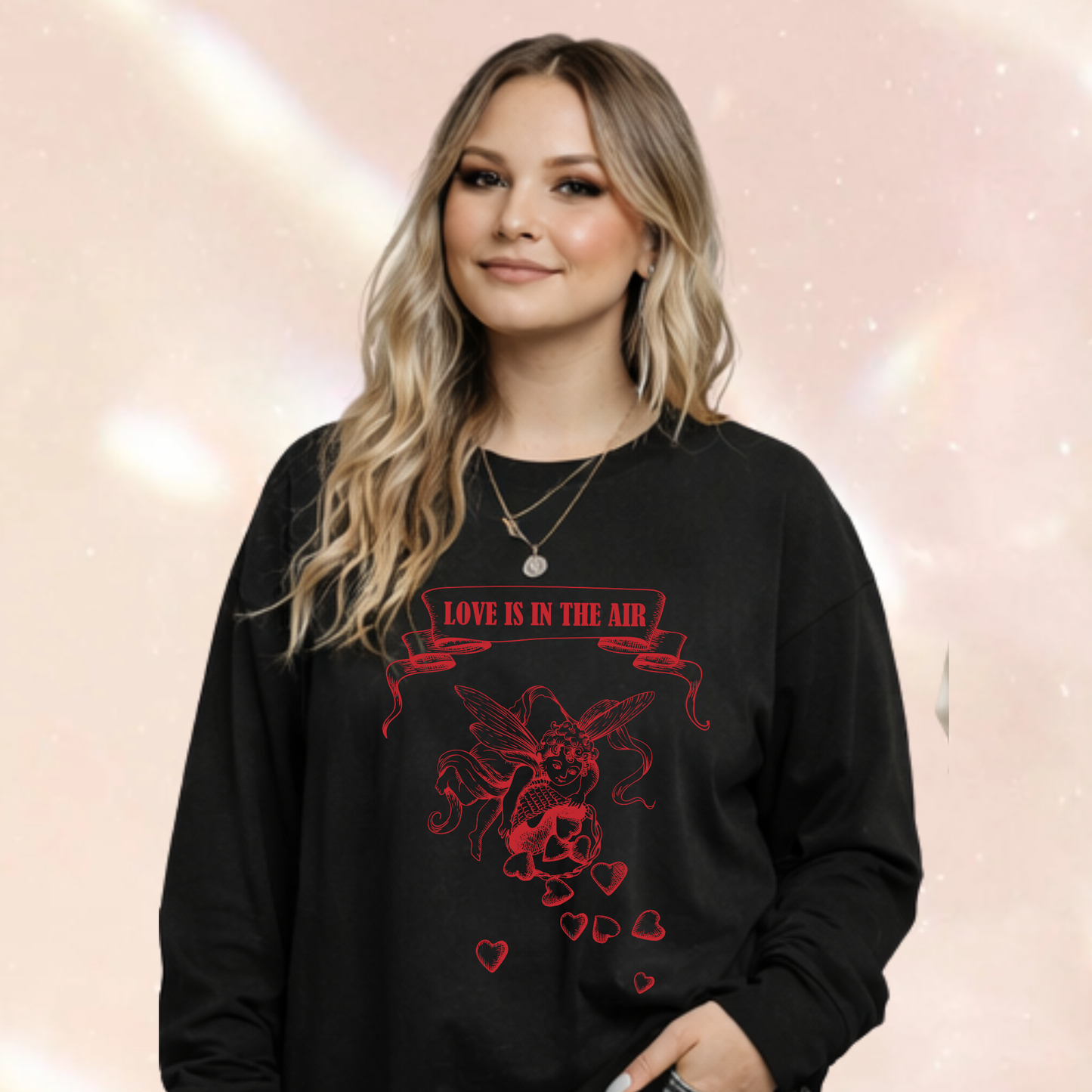 Love is in the Air Cupid Valentines Long Sleeve Premium Oversized T-shirt